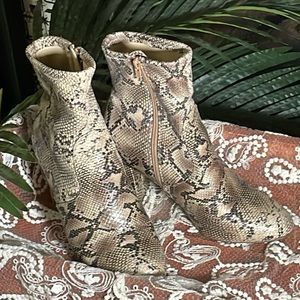 Faux Snake Skin Booties